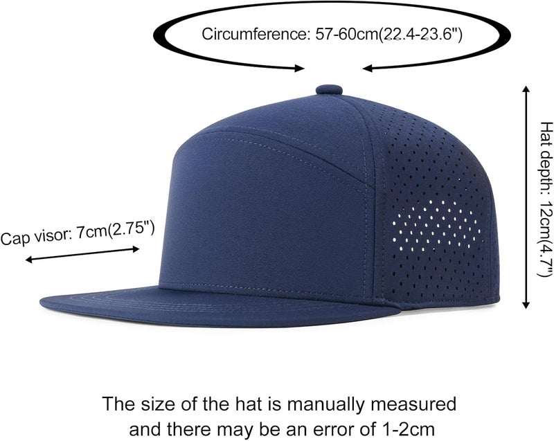 FEINION Men Flat Brim Adjustable Performance Hat Snapback Laser Perforated Baseball Cap - Image 4
